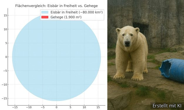 Eisbären: Artenschutz in Zoo? Eisbaer-Zoo-Freiheit-Groessenvergleich