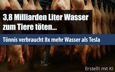 3,8 Milliarden Liter Wasser zum Tiere töten